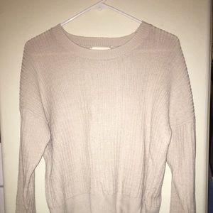 Light Brown Knit Sweater with Back Cut-outs